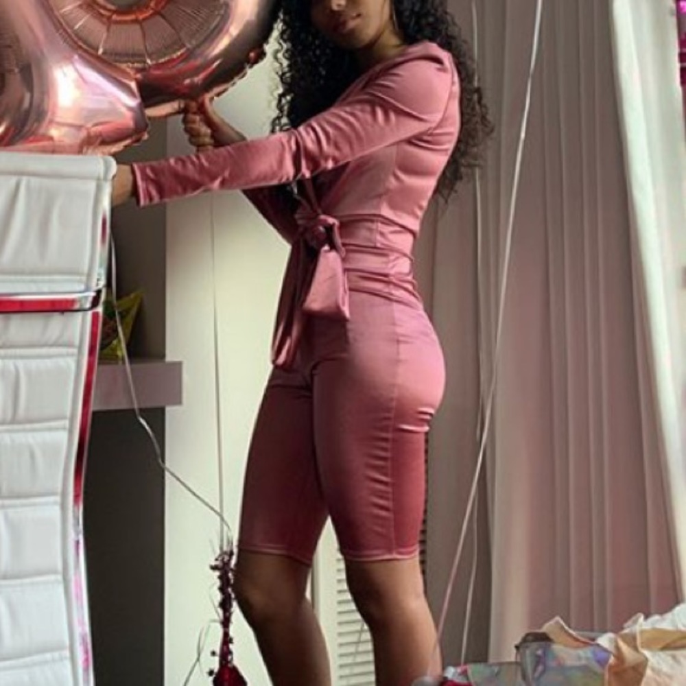 Satin pink set